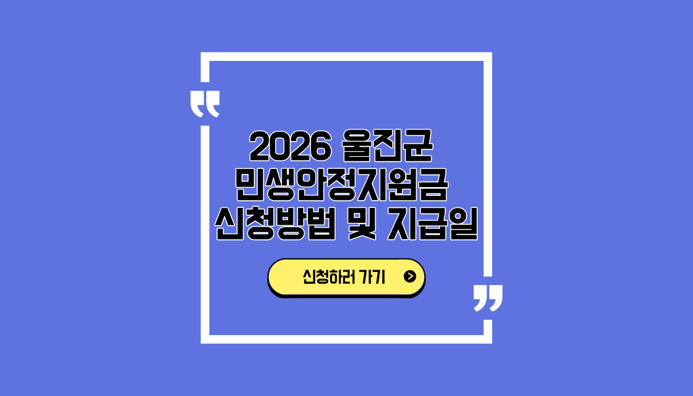 2026 울진군 민생안정지원금 신청방법 및 지급일